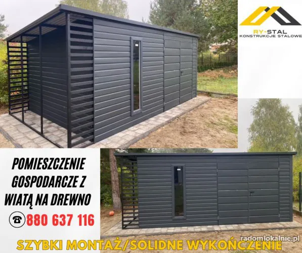 Garaż Blaszany Drewnopodobny 3x5 4x5 4x6 6x6 6x5Wiata Hala Magazyn